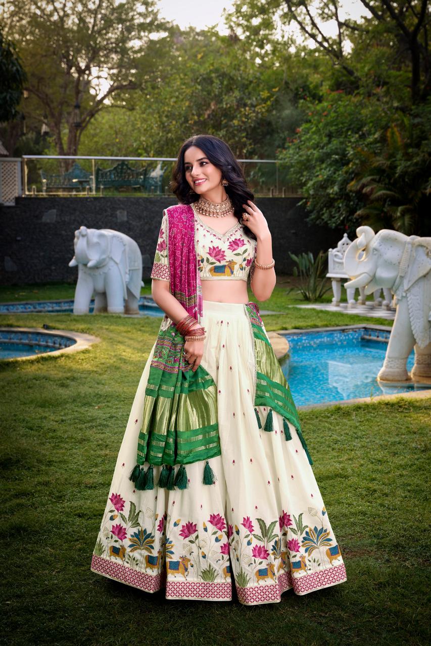 LNB Khadi cotton LUS Indian lehenga choli designs
