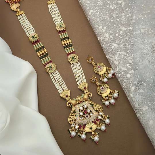 Long Necklace Set LNS040 Imitation jewelry manufacturers in Telangana