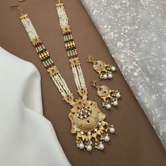 Long Necklace Set LNS043 Indian imitation jewelry wholesalers
