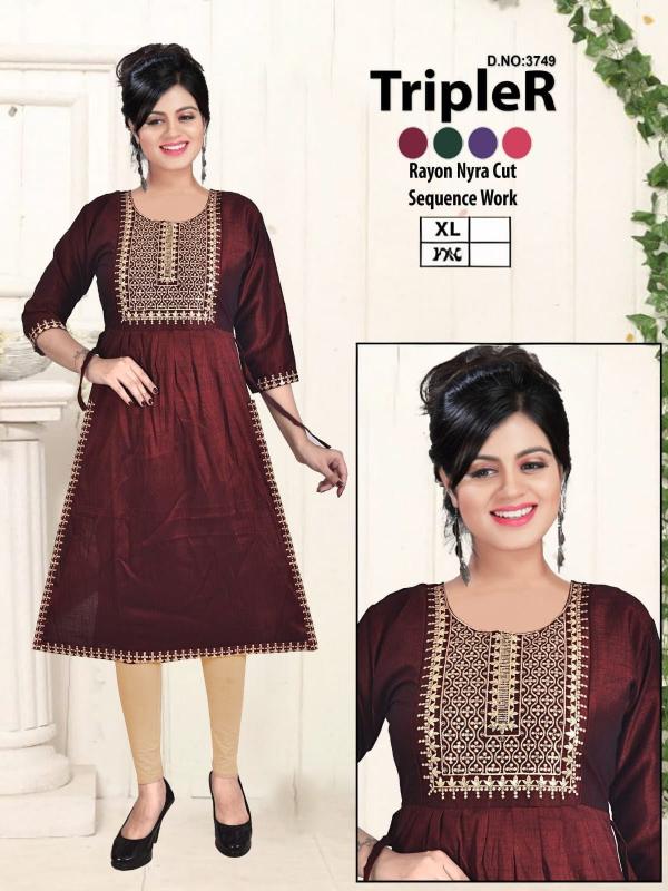 Mairaa tripleR rayon nayra cut kurti factory near me 