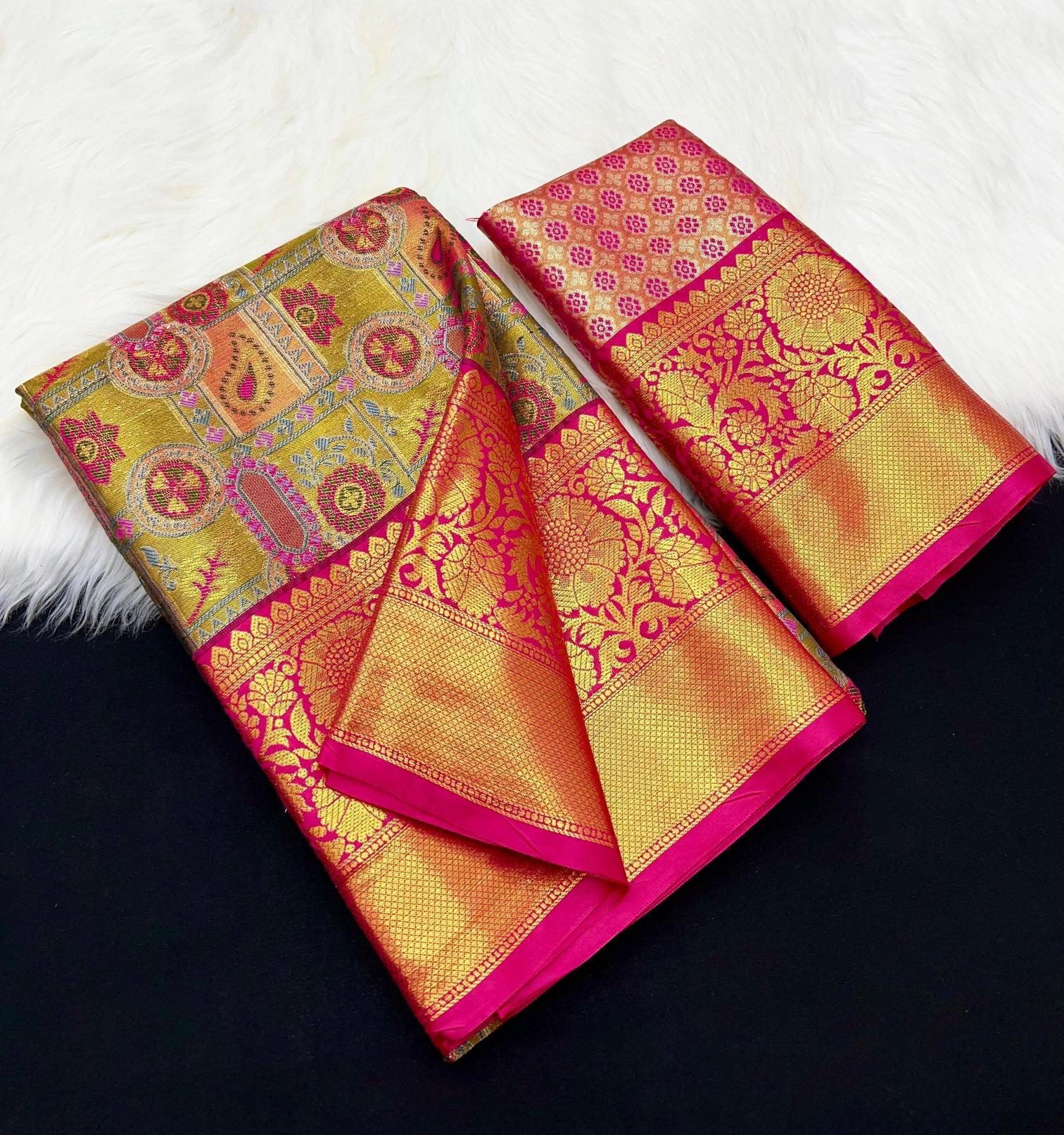 Malhar sketch 4 kanchipuram bridal silk saree wholesale market prices