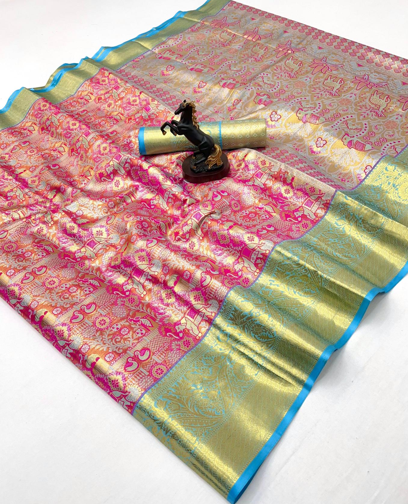 Malhar sketch-6 bridal kanchipuram silk best saree market in surat