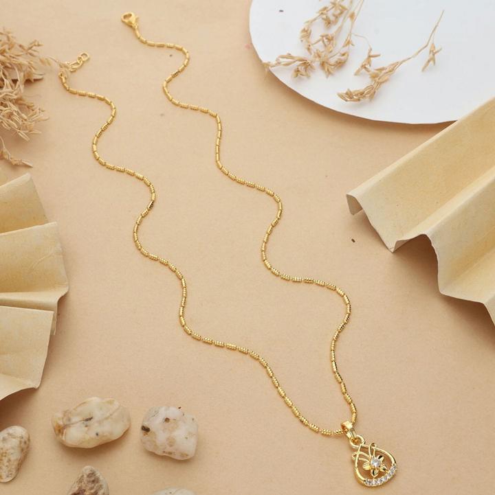Micro gold polish chain pendant 661 Fashion Jewellery Exporters in Ahmedabad