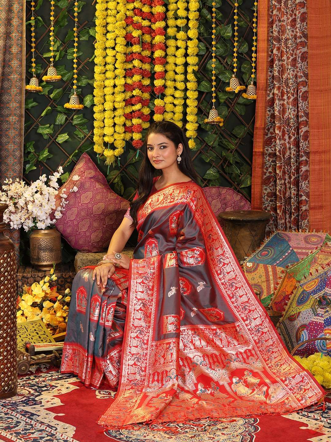 MRIDULA SILK  by astita fancy designer SILK fabric saree wholesale with Fancy latkan 