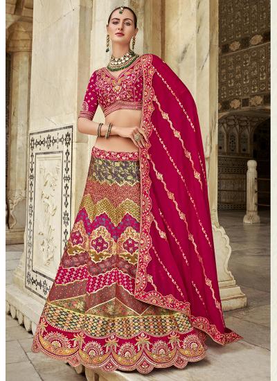 Multi Color Banarasi Silk Sequin Work Wedding Wear 354 Fancy Lehenga choli supplier