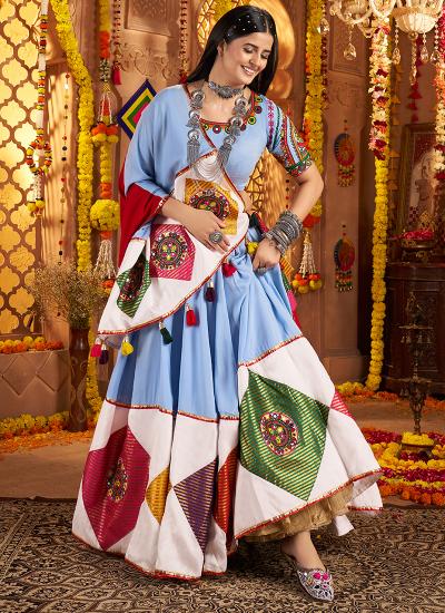 Multi Color Viscose Cotton Embroidery Work Navratri Traditional lehengha choli exporters in Surat