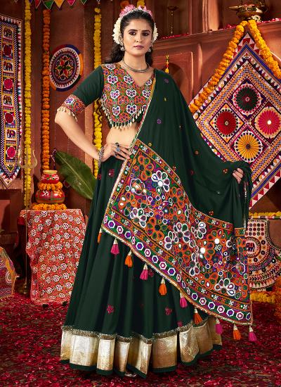 Multi Color Viscose Cotton Mirror Work Navratri Wear 083 Bulk lehengha choli suppliers