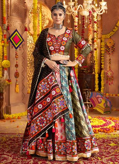 Multi Color Viscose Rayon Thread Embroidery Work 347 Budget-friendly lehenga choli suppliers in Delhi