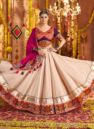 Multi Color Viscose Rayon Thread Embroidery Work 514 Lehenga choli for reselling in Delhi