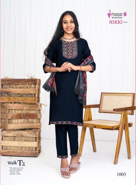 Mystic9 nikki (kids) vol 1vertican 3 pcs kurti whole sale clothes