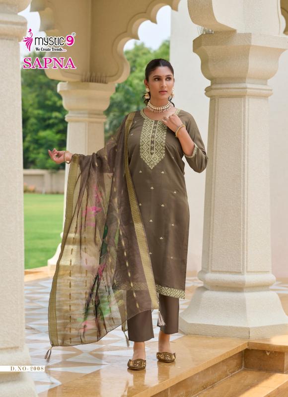 Mystic9 sapna vol 2 roman silk 3 pcs kurti wholesale clothing app india