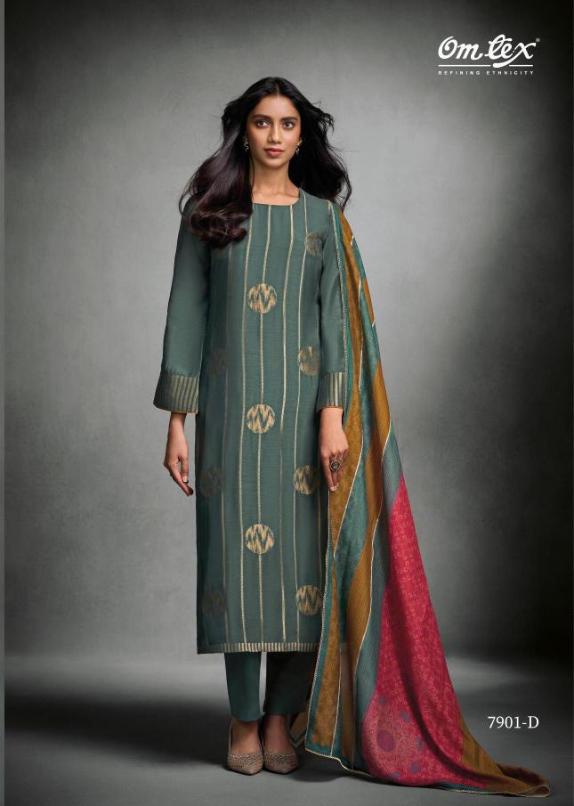 Omtex tisha trends muslin jacquard designer dress materials wholesale 