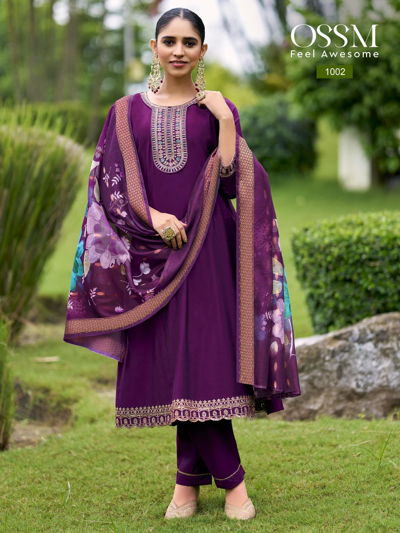 Ossm resham vol 2 anarkali style 3 pcs kurti wholesale tops for women near me 