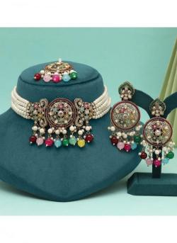 Party Wear Multi Color Choker Kundan Wholesale imitation jwellery suppliers in Gujarat