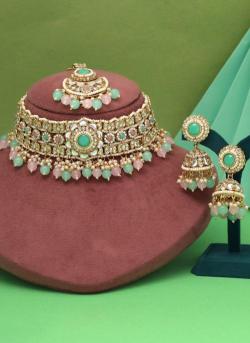 Pink Kundan Bridal Wear 875 Indian imitation jewellery wholesalers