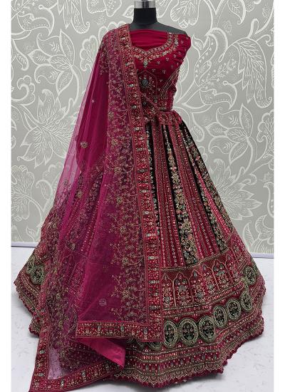 Pink Net Sequin Work Wedding Wear 701 Lehengha choli wholesale market in India