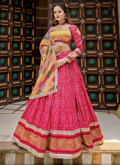 Pink Silk Embroidery Work Festival Wear Lehenga choli wholesale suppliers in India
