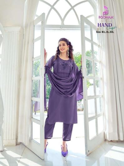 Poonam designer georgette 3 pcs kurti ladies wear wholesale market