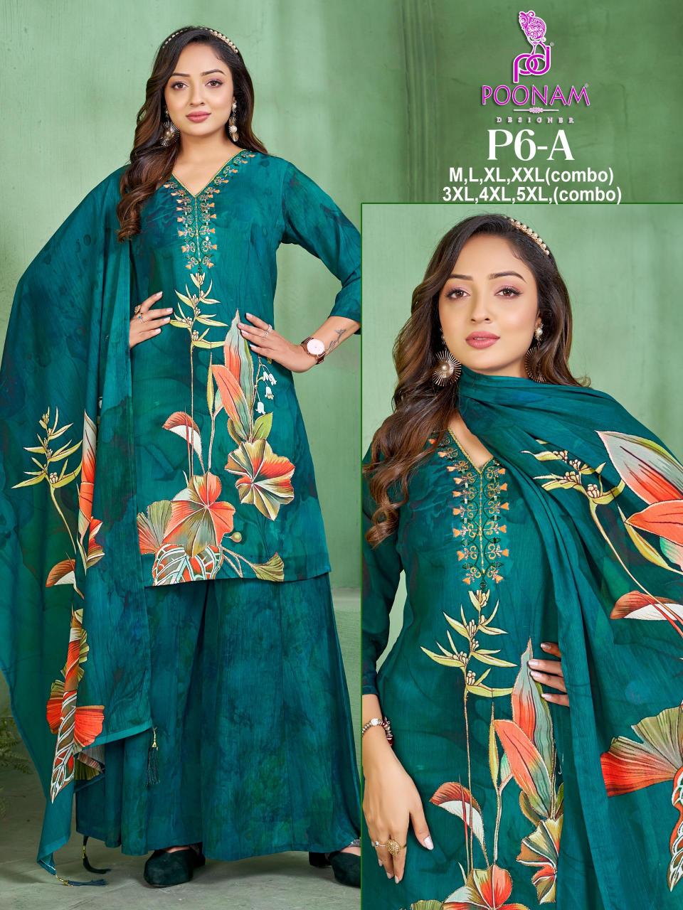 Poonam festival collection 3 pcs kurti brand clothes wholesale