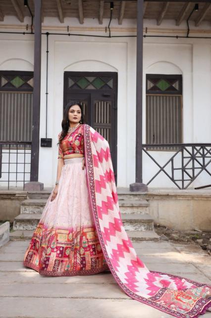 PRASANG 02 jecard viscose Pink Online lehenga choli manufacturers in Gujarat