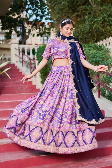PRASANG 03 jecard viscose Purple Lehenga choli suppliers in Gujarat