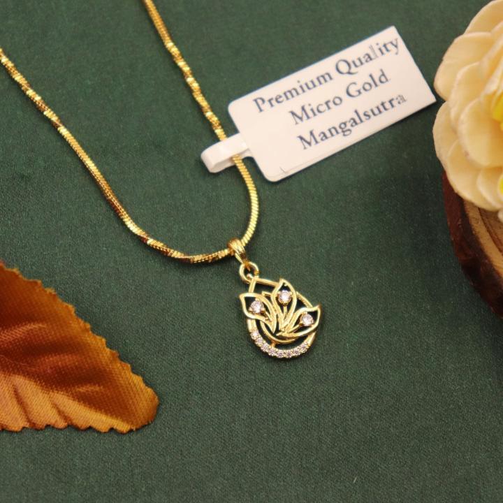 Premium Micro gold polish chain pendant 597 Indian fashion accessories wholesale