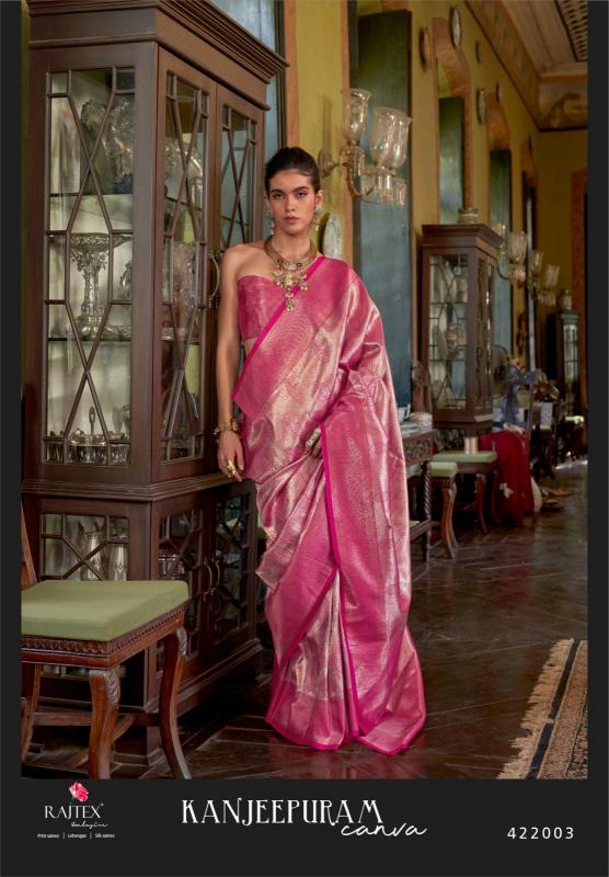 Rajtex kanjeepuram canva silk saree wholesale market in surat 