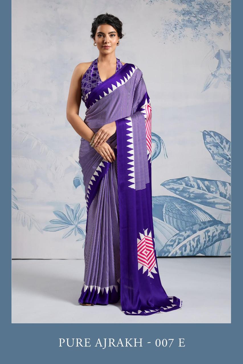 Rajtex pure ajrakh print wholesale saree dealers