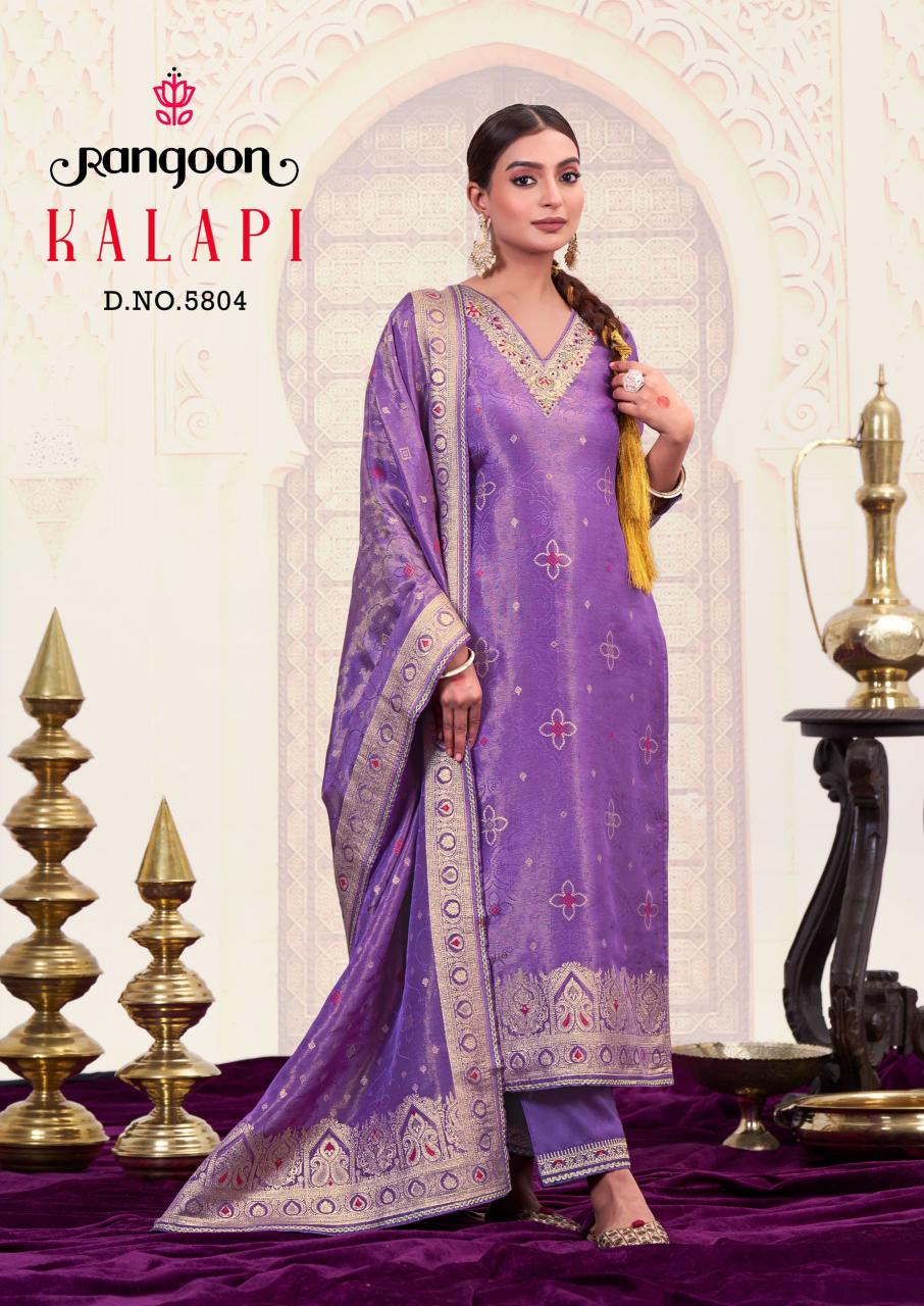 Rangoon kalapi simmer jecaurd 3 pcs kurti indian supplier clothing 