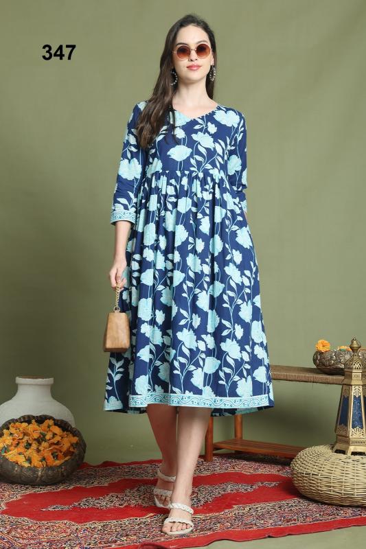 Shorya raj -3 dress 46 length pure cotton kurti factory in surat 