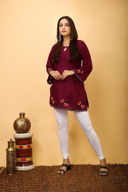 Shree salasar embroidery work short tops womens clothes wholesale