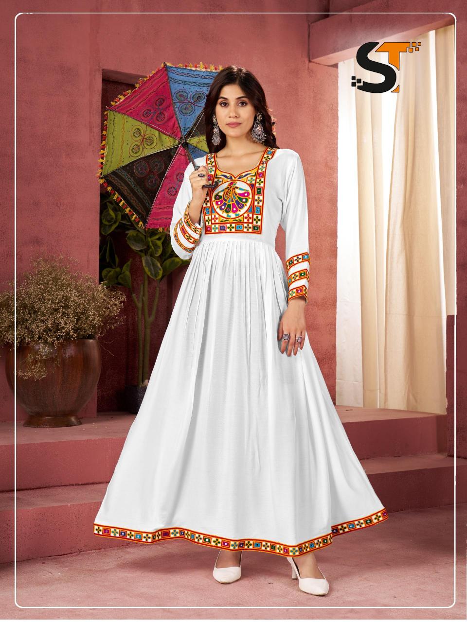 Shree salasar ghumar long frill gown best wholesale websites for clothing