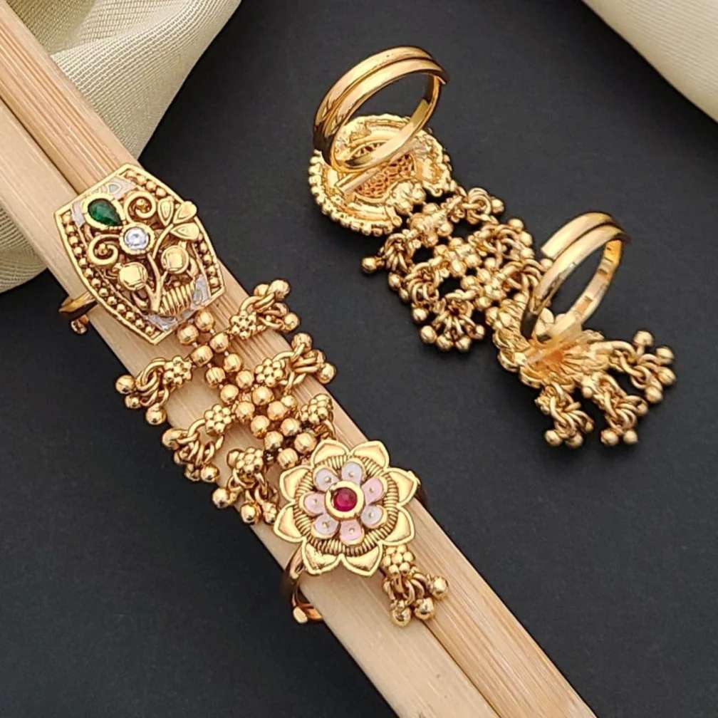 Solara Bridal Dual Finger Hand Harness Ring Imitation jewellery manufacturers in Gujarat
