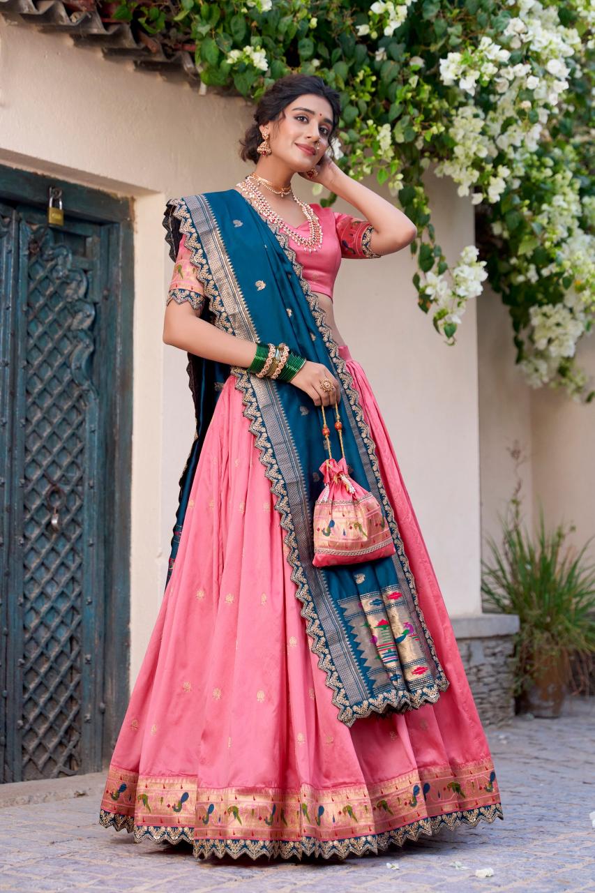 SRIVIDYA  Jacquard Silk Paithani LPI Affordable Lehenga Choli Wholesalers