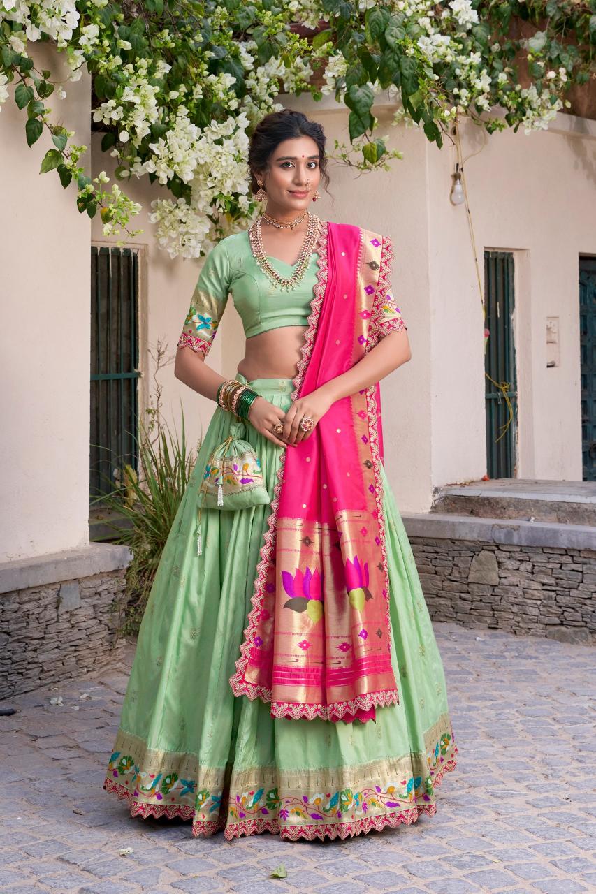 SRIVIDYA  Jacquard Silk Paithani PST Wedding Lehenga Choli Wholesale