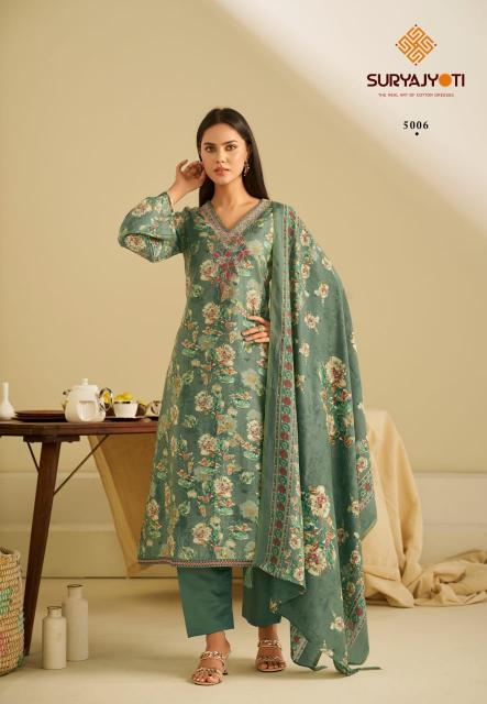 Suryajyoti kora vol-5 modal discharge print dress materials wholesale near me