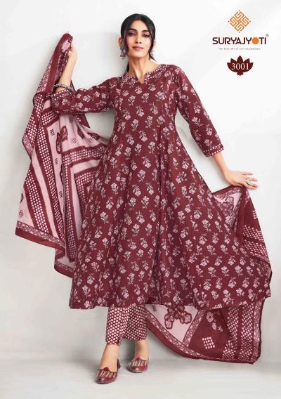 Suryajyoti rashi vol-3 anarkali style 3 pcs surat kurti 