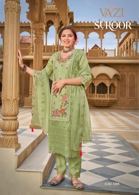 Vazi fashion suroor mul chanderi 3 pcs kurti wholesale clothing dresses