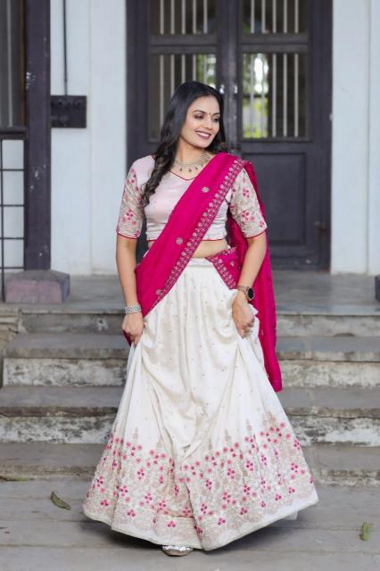 Wedding Collection Vichitra Silk Pink Duppata Bulk lehenga choli suppliers