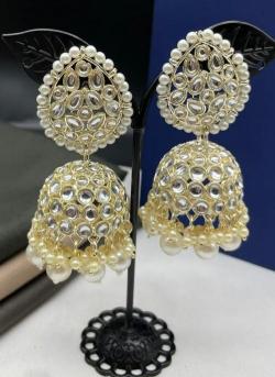 Wedding Wear Golden Kundan Kolkata imitation earrings