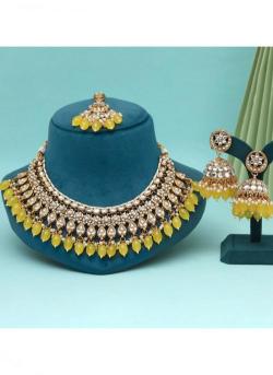 Wedding Wear Yellow Color Kundan 202 Indian imitation jewelry exporters
