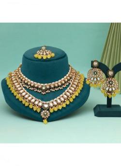 Wedding Wear Yellow Color Kundan Fashion imitation jewelry manufacturers