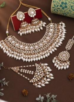 White Color Kundan Bridal Wear 659 Wholesale imitation jewellery Kolkata