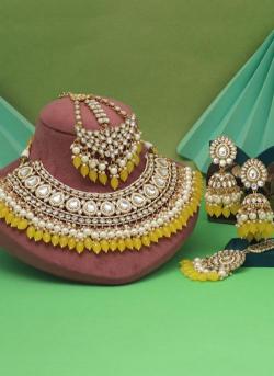 Yellow Color Kundan Bridal Wear 109 Artificial jewellery Kolkata
