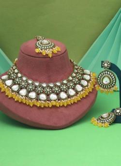 Yellow Color Kundan Bridal Wear 542 Artificial jewelry wholesalers in Gujarat