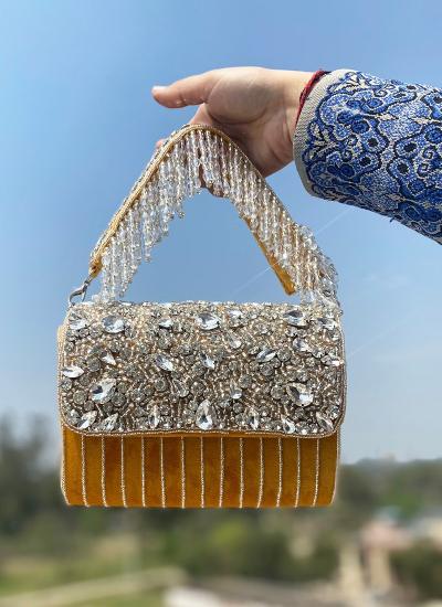 Yellow Shugar Crush Crystal Hand Work Wholesale designer handbags India