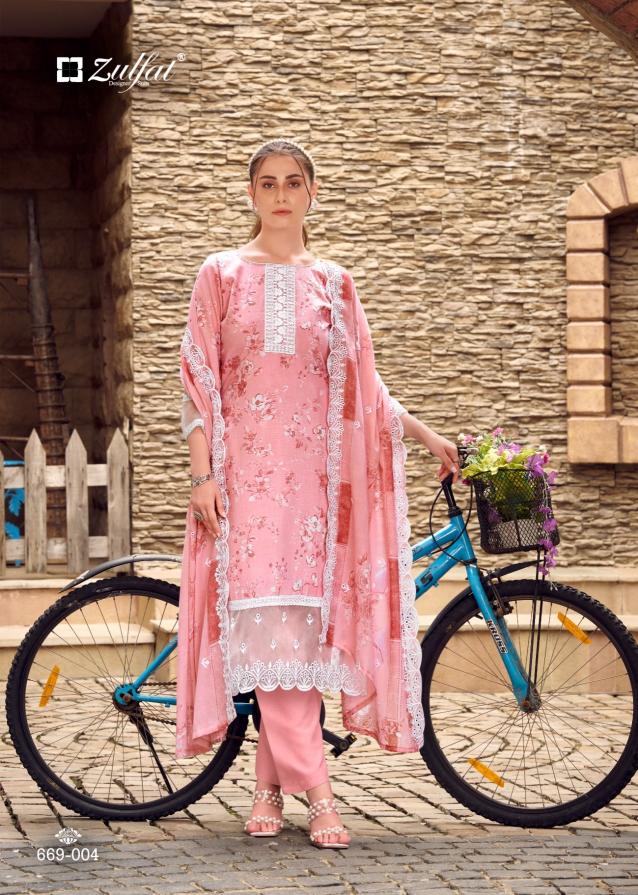 Zulfat kiyara cotton dress material wholesale