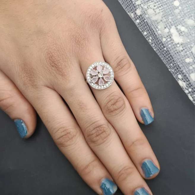 Adjustable Silver Rings SR005 Imitation Kundan jewellery Hyderabad