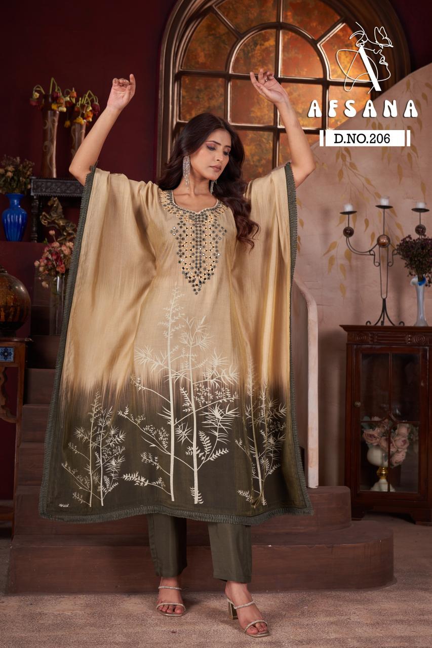Afsana Kaftan d.no 206 salwar kameez suits wholesale online