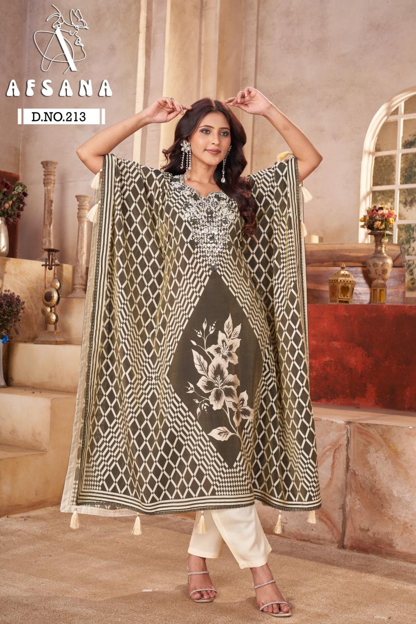 Afsana kaftan d.no 213 readymade stitched salwar suits online india wholesale